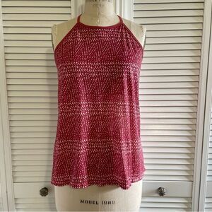 Prana Racerback Crimson Red & White Tank Top Sz-L
